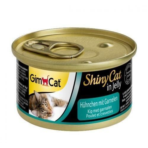 Влажный корм GimCat Shiny для кошек курица и креветка 70 г