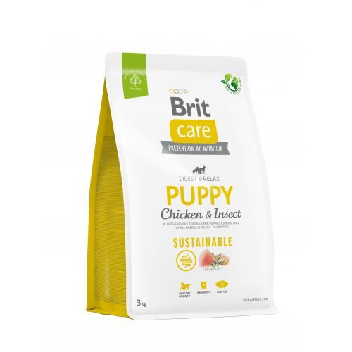 Сухий корм Brit Care Dog Sustainable Puppy для цуценят з куркою та комахами