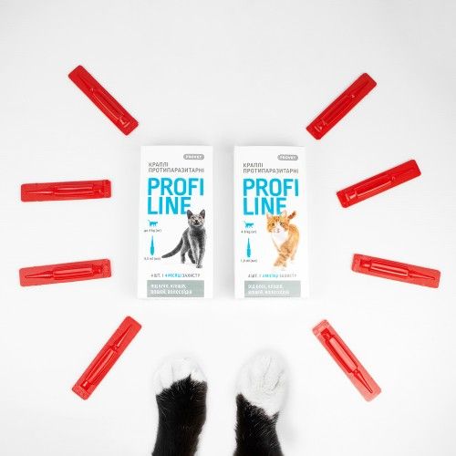 Краплі Provet Profiline для котів до 4 кг 4 піпетки по 0,5 мл (інсектоакарицид)
