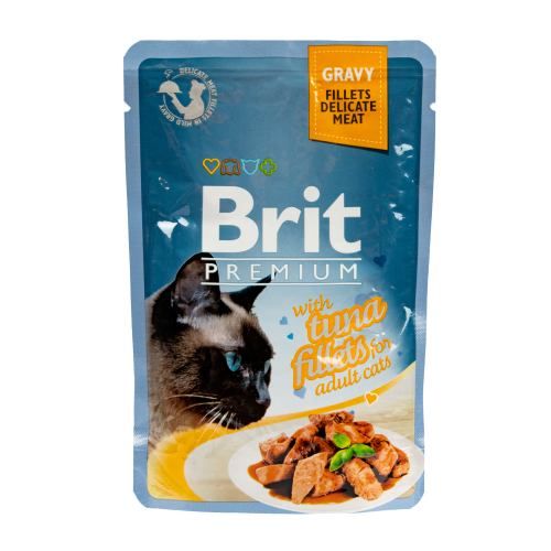 Вологий корм для котів Brit Premium  філе тунця в соусі 85 г