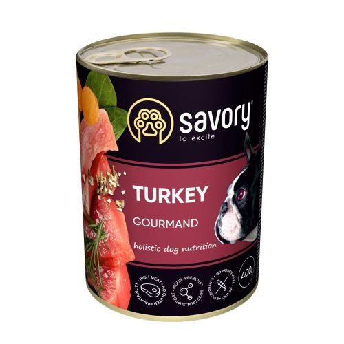 Вологий корм Savory для дорослих собак усіх порід з індичкою