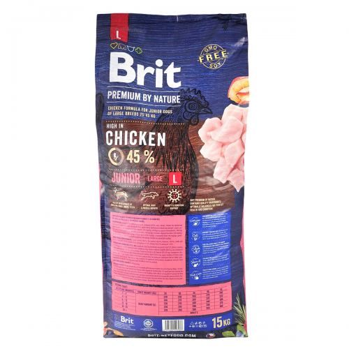 Сухий корм Brit Premium Dog Junior L для цуценят та юніорів великих порід з куркою 3 кг