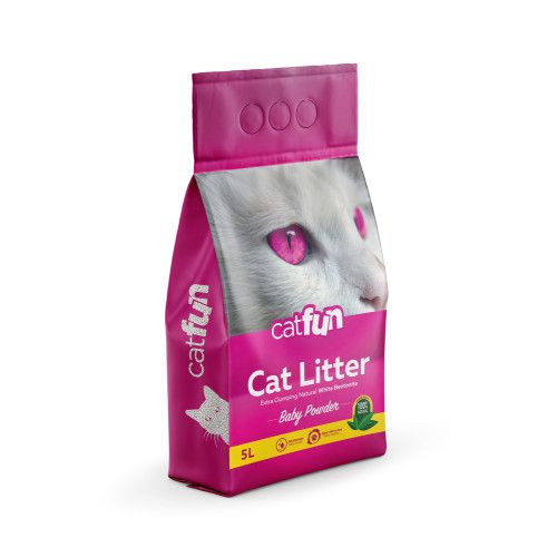 Наполнитель Catfun бентонитовый для для кошачьих туалетов ароматом детской присыпки 5 л