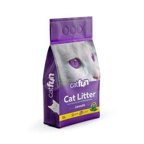 Наполнитель Catfun бентонитовый для для кошачьих туалетов ароматом лаванды 5 л