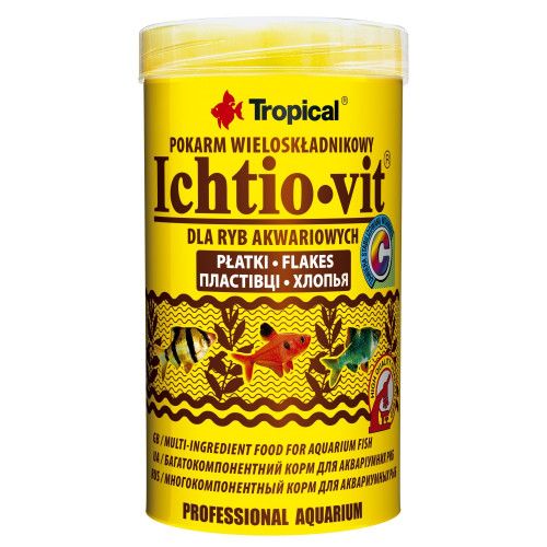 Сухий корм Tropical Ichtio-Vit для всіх акваріумних риб 100 г (пластівці)