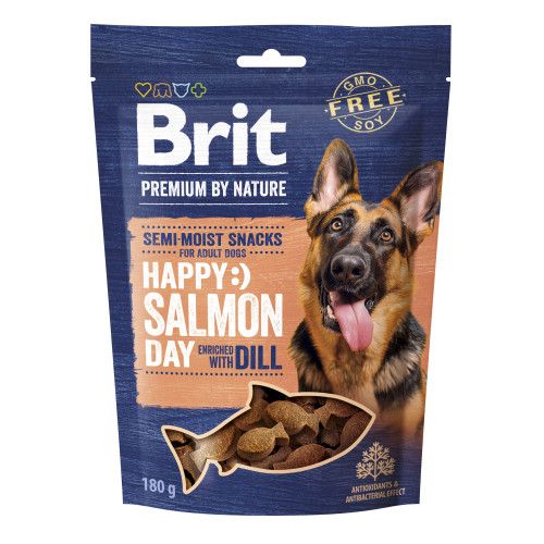 Лакомство для собак Brit Premium Semi-moist Snack Salmon with Dill полувлажные с лососем и укропом 180 г