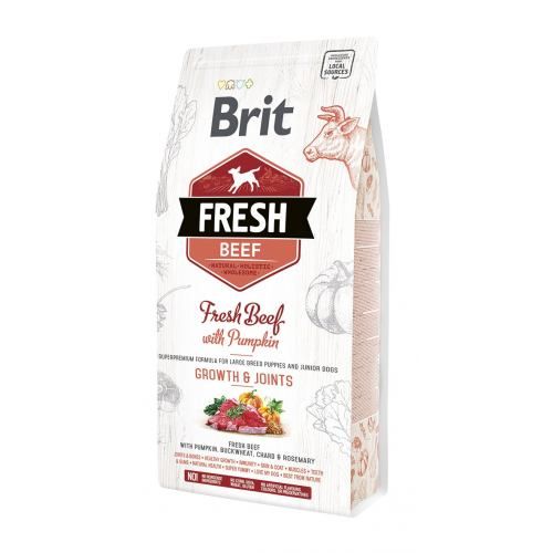 Сухий корм Brit Fresh для цуценят та молодих собак великих порід з яловичиною та гарбузом 2,5 кг