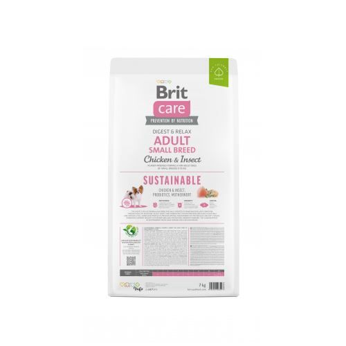 Сухий корм Brit Care Dog Sustainable Adult Small Breed для собак малих порід з куркою та комахами