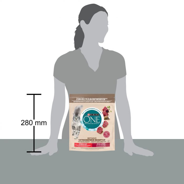 Сухий корм для дорослих котів після стерилізації PURINA ONE Grain Free комплекс Bifensis з яловичиною 600 г