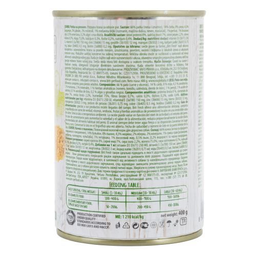 Влажный корм Brit Fresh Duck/Millet для собак с уткой и пшеном 400 г