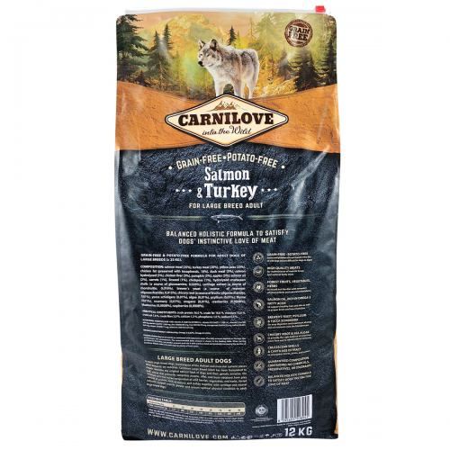 Сухий корм Carnilove Salmon & Turkey для дорослих собак великих порід лосось та індичка 12 кг