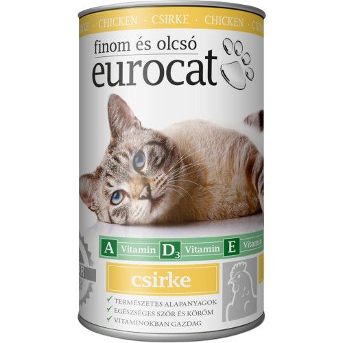 Корм влажный EuroCat Poultry для кошек кусочки в желе с птицей 415 г