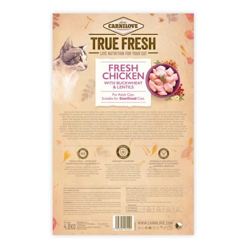 Сухий корм для котів Carnilove True Fresh з куркою 4,8 кг