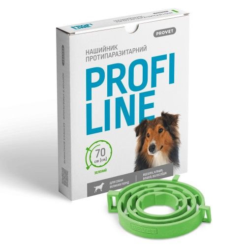Нашийник Provet Profiline для великих порід собак 70 см зелений (інсектоакарицид)