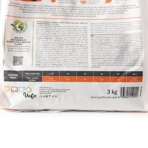 Сухий корм Brit Care Dog Hypoallergenic Adult Medium Breed для собак середніх порід гіпоалергенний з ягням