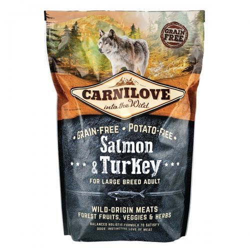Сухий корм Carnilove Salmon & Turkey для дорослих собак великих порід лосось та індичка 1,5 кг