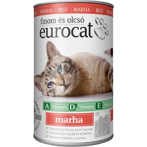 Корм влажный EuroCat Beef для кошек кусочки в желе с говядиной 415 г