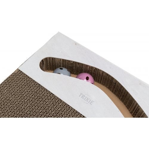 Царапка Trixie XXL для кошек с двумя шариками картон 70х6х38 cм (песочный)