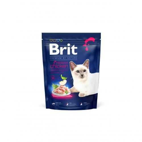 Сухий корм Brit Premium Sterilised для стерилізованих котів з куркою