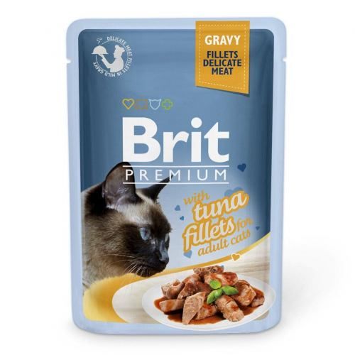 Вологий корм для котів Brit Premium  філе тунця в соусі 85 г