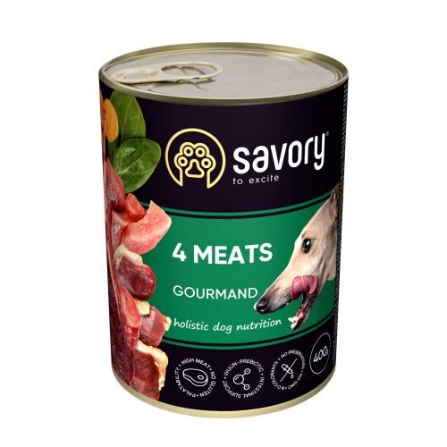Вологий корм Savory для дорослих собак усіх порід з чотирма видами м'яса