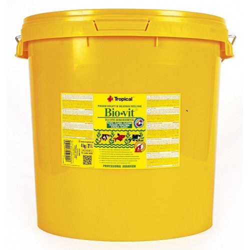 Сухий корм Tropical Bio-Vit для травоїдних акваріумних риб 4 кг (пластівці)