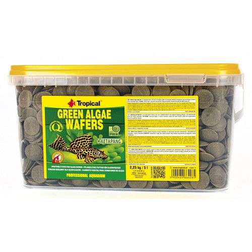 Сухий корм Tropical Green Algae Wafers для травоїдних донних риб 5 л (пластівці)