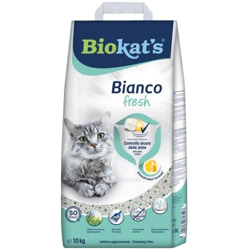 Наповнювач Biokats Bianco Fresh для котячого туалету бентонітовий 10 кг