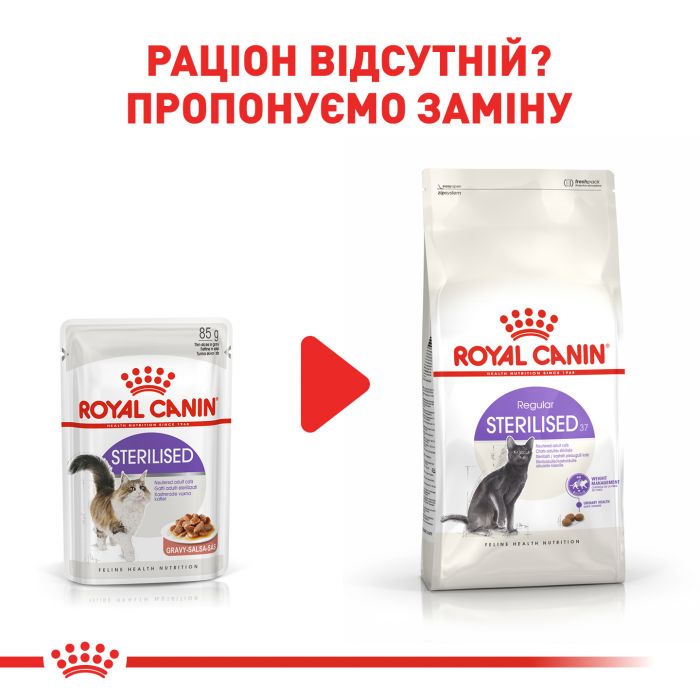 Вологий корм для дорослих стерилізованих котів ROYAL CANIN STERILIZED LOAF 0.085 кг x 12 шт.