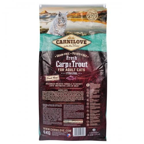 Сухой корм для кошек Carnilove Fresh Carp & Trout для стерилизованных рыба 6 кг
