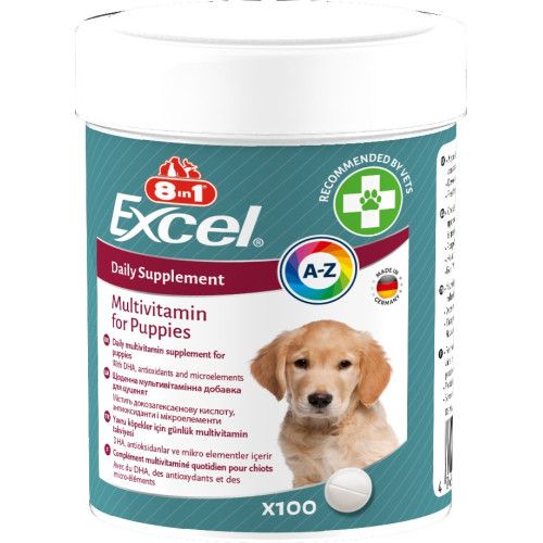 Вітаміни 8in1 Excel Multi Vitamin Puppy для цуценят та молодих собак, мультивітамін, 100 шт