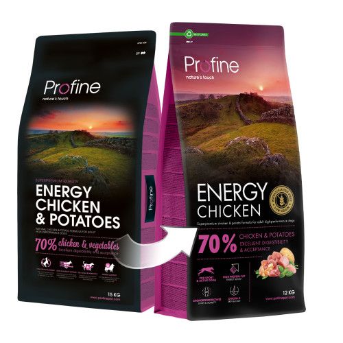 Корм сухий Profine Energy Chicken and Potatoes для активних собак всіх порід з куркою та картоплею 12 кг