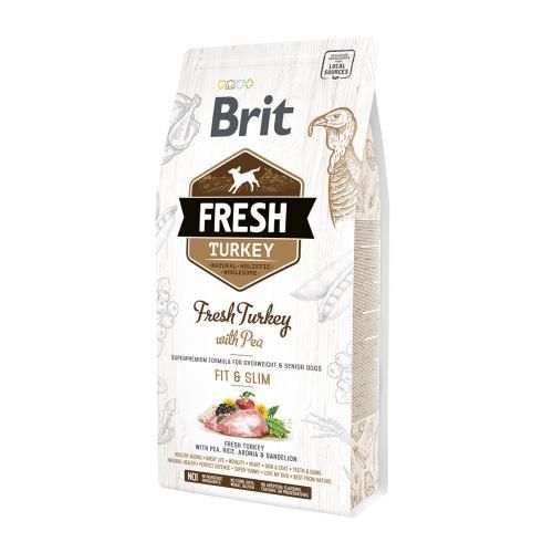 Сухий корм Brit Fresh для дорослих собак із зайвою вагою з індичкою та горохом 2,5 кг