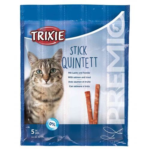 Лакомство Trixie Premio Stick Quintett для кошек палочки с лососем и форелью 5 г 5 шт