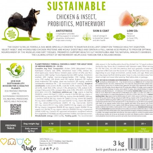 Сухий корм Brit Care Dog Sustainable Adult Medium Breed для собак середніх порід з куркою та комахами