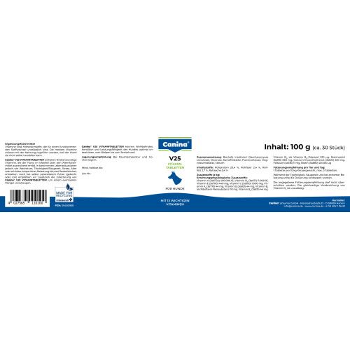 Вітаміни Canina V25 Vitamintabletten для собак полівітамінний комплекс 100 г (30 табл)