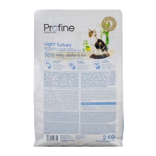 Сухий корм для котів Profine Light  із зайвою вагою з індичкою та куркою 2 кг