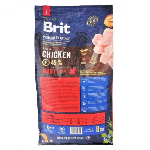 Сухий корм Brit Premium Dog Adult L для дорослих собак великих порід з куркою 3 кг