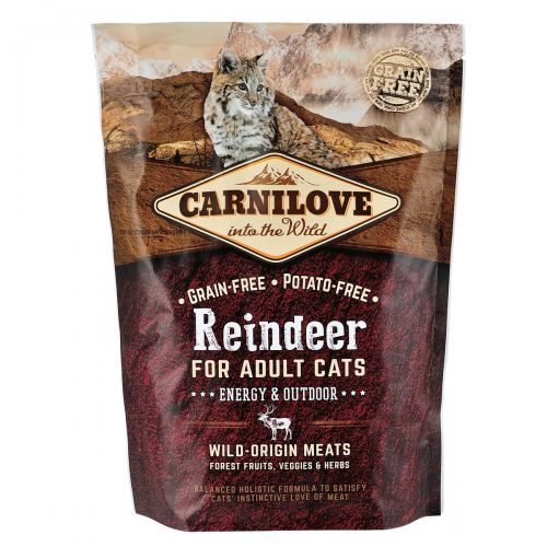 Сухий корм для котів Carnilove  Reindeer для активних котів оленина та кабан 400 г