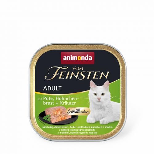 Вологий корм Animonda Vom Feinsten для дорослих котів з індичкою курячою грудкою і травами 100 г