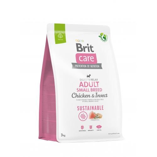 Сухий корм Brit Care Dog Sustainable Adult Small Breed для собак малих порід з куркою та комахами