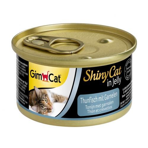 Влажный корм GimCat Shiny Cat для кошек тунец и креветки 70 г