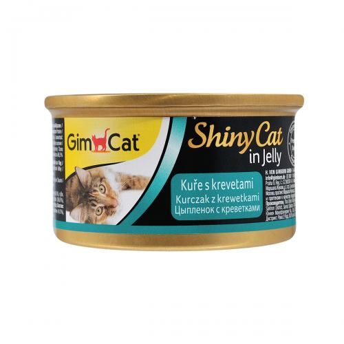 Влажный корм GimCat Shiny для кошек курица и креветка 70 г