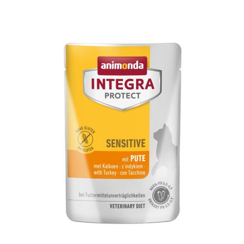 Вологий корм для котів   Integra Protect Sensitive with Turkey з харчовою непереносимістю, з індичкою пауч, 85 г