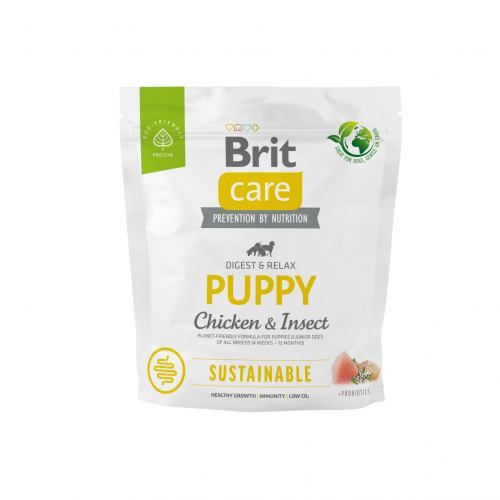 Сухий корм Brit Care Dog Sustainable Puppy для цуценят з куркою та комахами