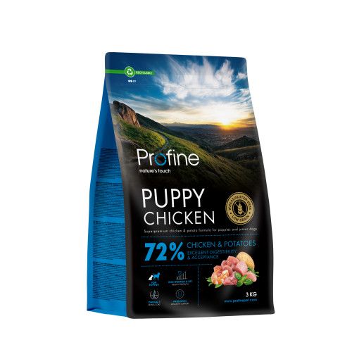 Корм сухий Profine Puppy Chicken and Potatoes для цуценят та юніорів всіх порід з куркою та картоплею 3 кг