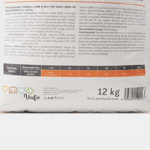 Сухий корм Brit Care Dog Hypoallergenic Adult Medium Breed для собак середніх порід гіпоалергенний з ягням