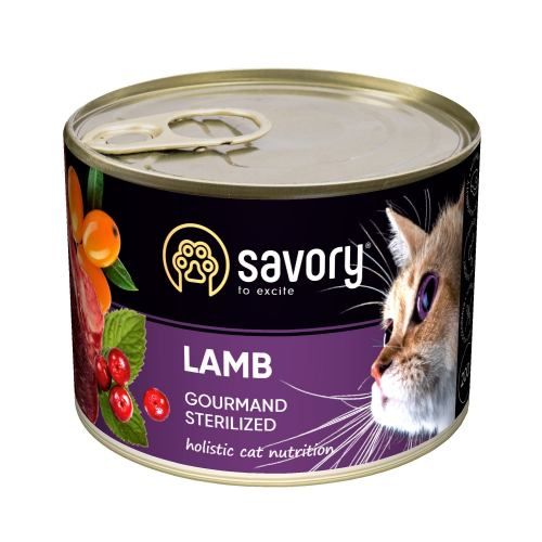 Вологий корм Savory для стерилізованих котів з ягням