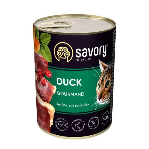 Вологий корм Savory для дорослих вибагливих котів з качкою