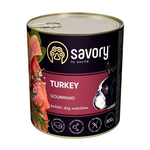 Вологий корм Savory для дорослих собак усіх порід з індичкою